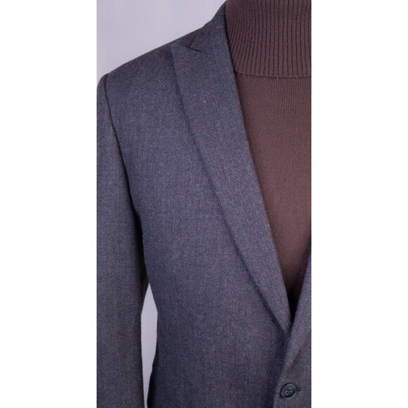 JOHN VARVATOS Blazer Sport Coat Casual Jacket Size 44R Gray Striped Wool Blend - Picture 5 of 13